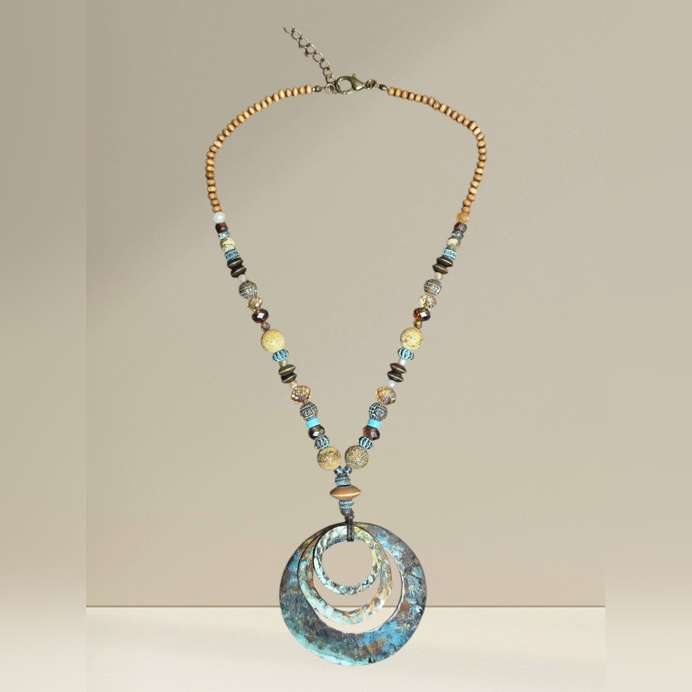 Paparazzi Elegant Blue Beaded Necklace-EUC